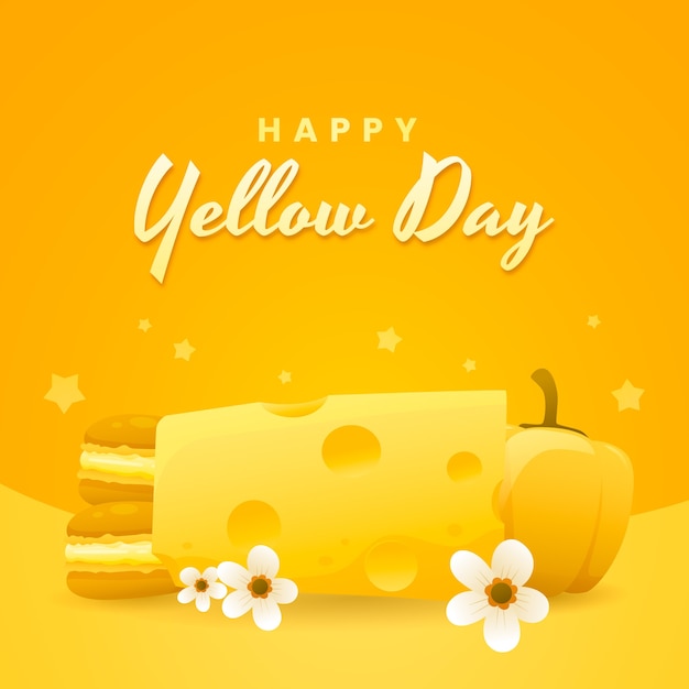 Free vector gradient yellow day illustration