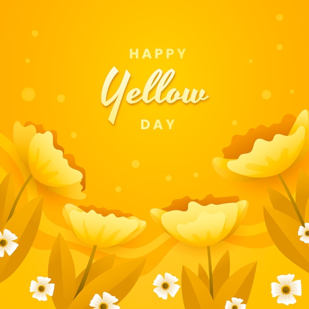 Free vector gradient yellow day illustration