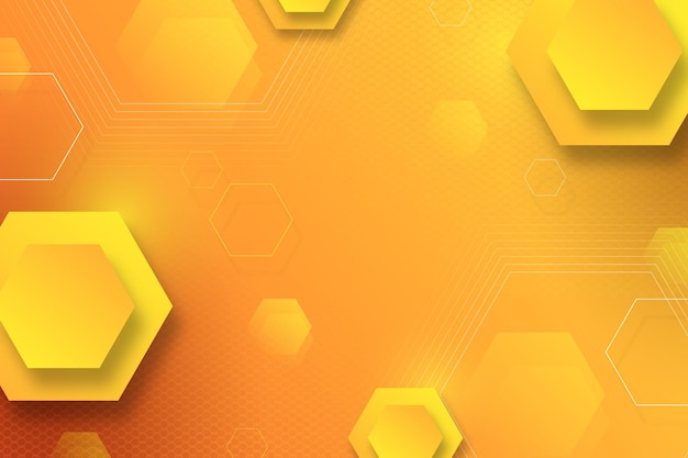 Free vector gradient yellow hexagonal background