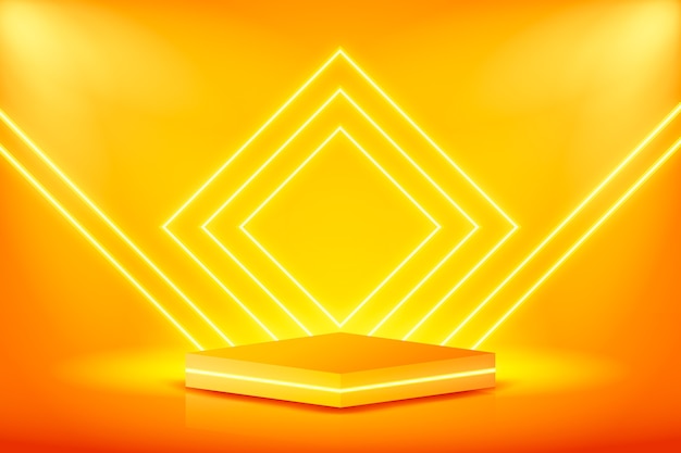 Free vector gradient yellow neon background