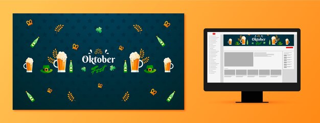 Gradient youtube channel art for oktoberfest festival