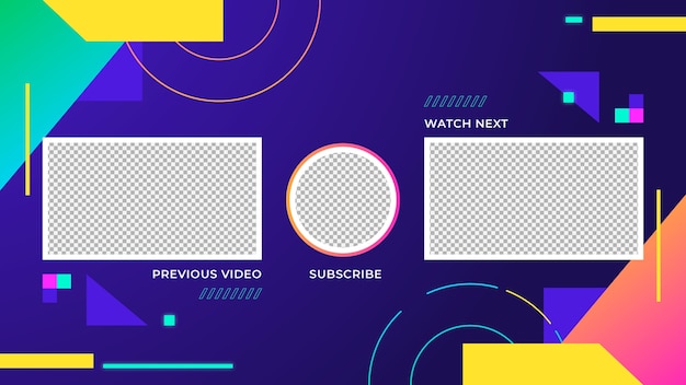 Gradient youtube end screen template