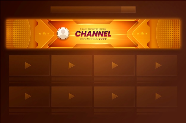 Free vector gradient youtube horizontal banner