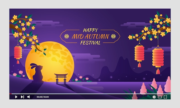 Gradient youtube thumbnail for mid-autumn festival celebration