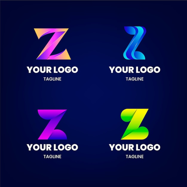 Gradient z letter logo collection