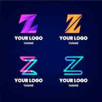 Free vector gradient z letter logo collection