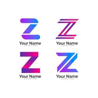 Gradient z letter logo template pack