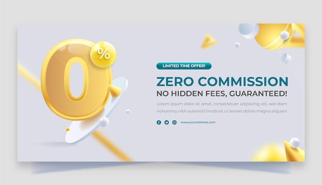 Gradient zero commission sale banner