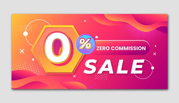 Gradient zero commission sale banner