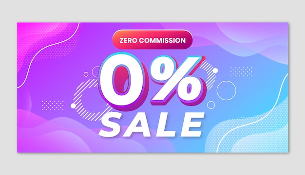 Gradient zero commission sale banner