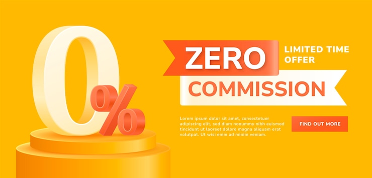 Free Vector gradient zero commission sale banner