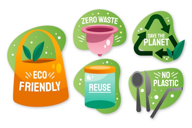 Gradient zero waste badges collection