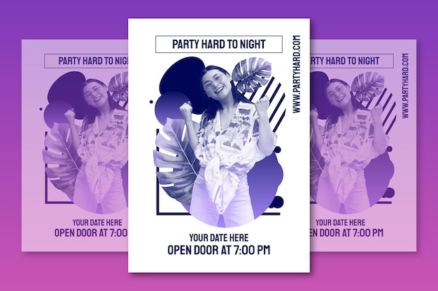 Free vector gradient zine culture party poster