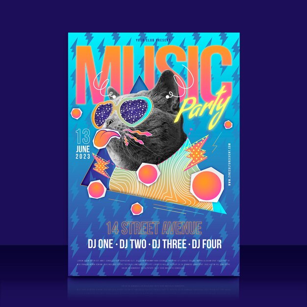 Gradient zine culture party poster