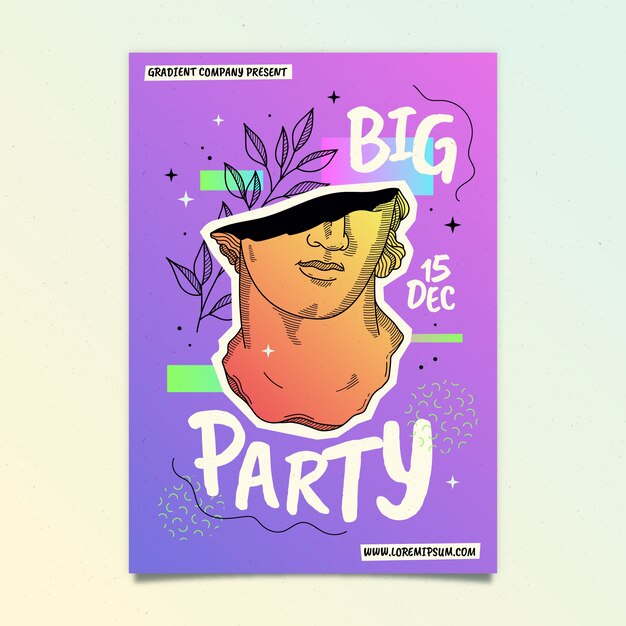 Gradient zine culture party poster