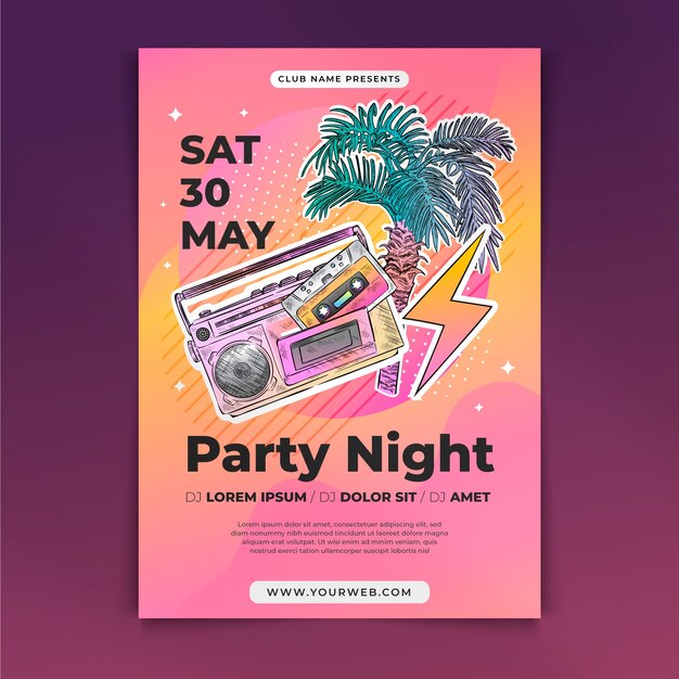 Gradient zine culture party poster