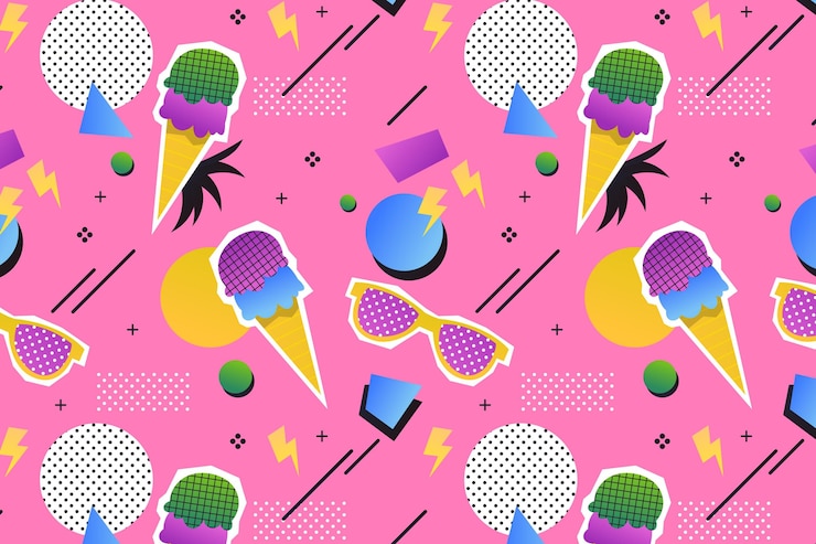 Free Vector gradient zine culture pattern