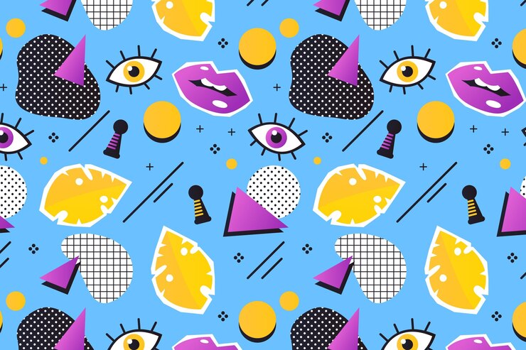 Free Vector gradient zine culture pattern