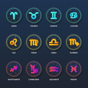 Gradient zodiac sign collection