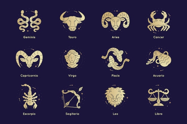 Gradient zodiac sign collection