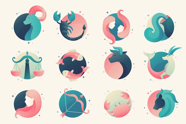 Gradient zodiac sign collection