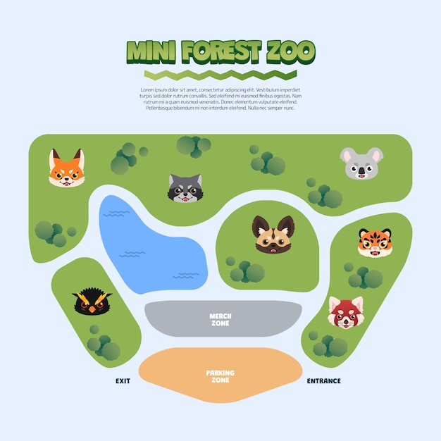Gradient zoo map illustration
