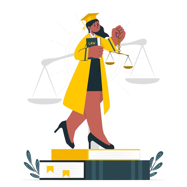 Иллюстрация концепции дипломированного юриста
