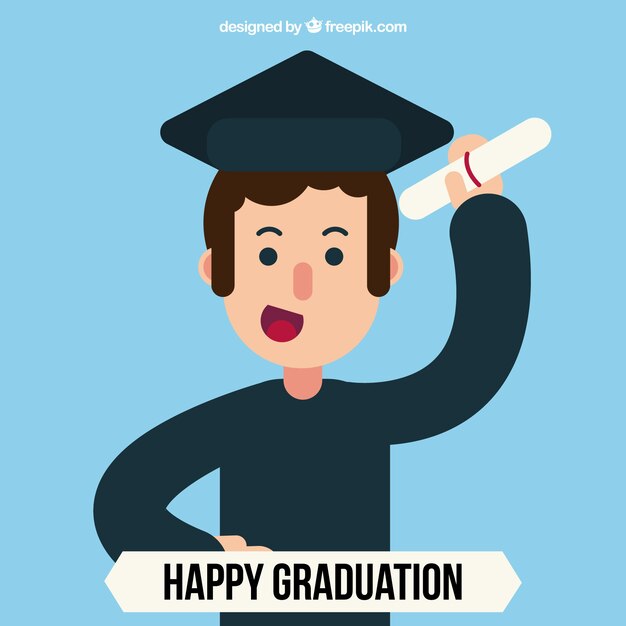 Graduation background of smiling student with diploma