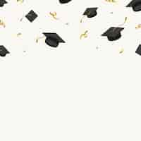 Free vector graduation background with mortar boards vector