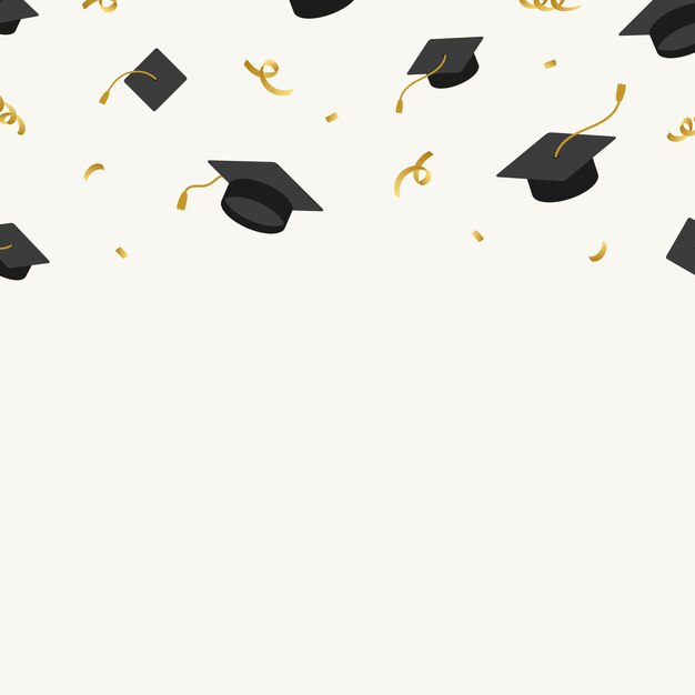 Graduation background with mortar boards vector