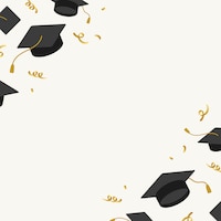 graduation background with mortar boards vector