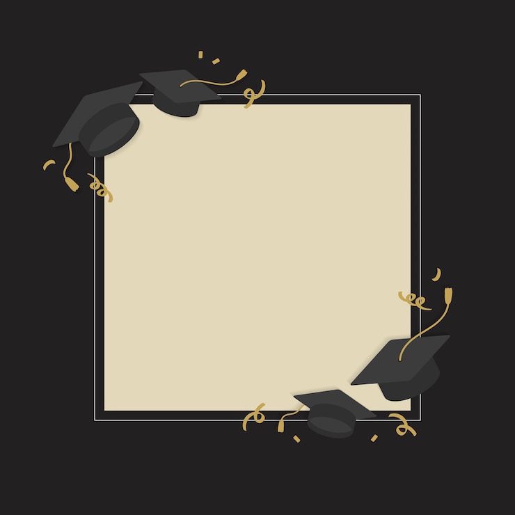 Free Vector graduation background with mortar boards vector