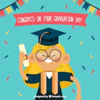 Free vector graduation celebration of happy student