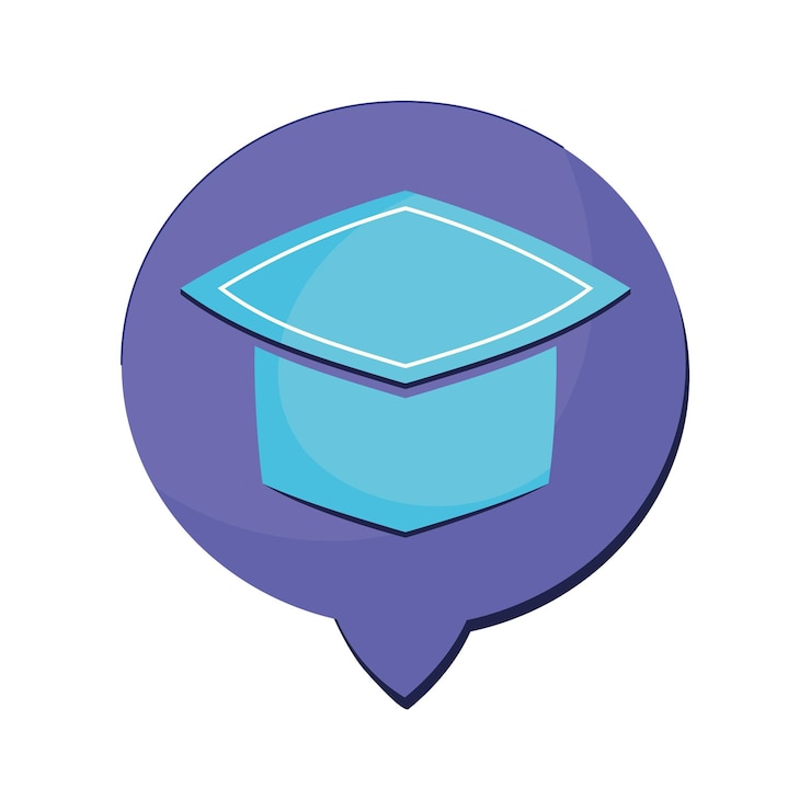 Free Vector graduation hat in speech bubble