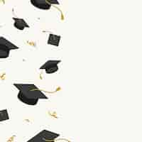 Free vector graduation hats frame