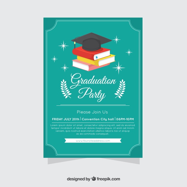 Free vector graduation invitation template