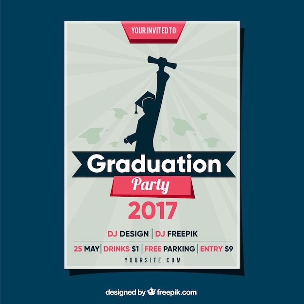Graduation Party Flyer With Student