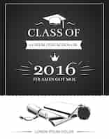 Free vector graduation party invitation card