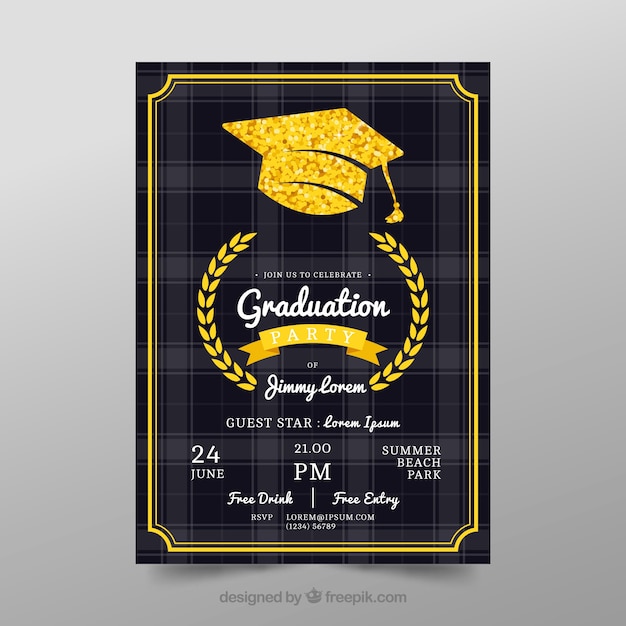Free vector graduation poster template