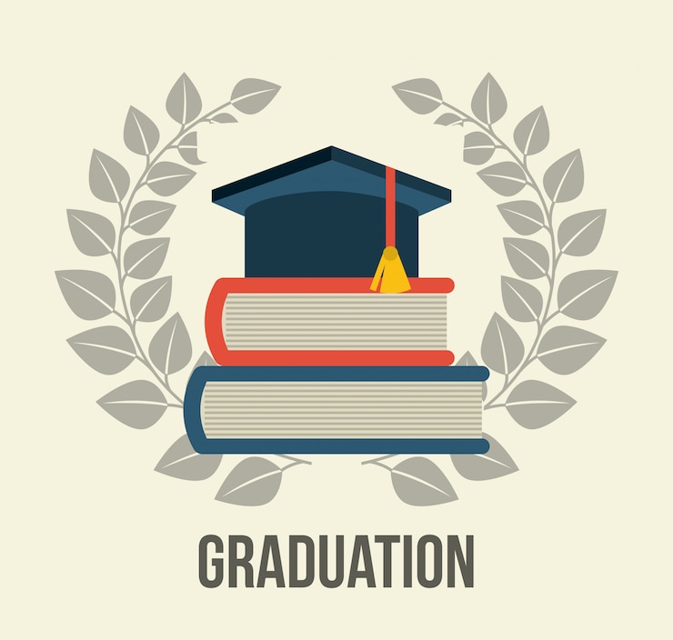 Free Vector graduation over white background