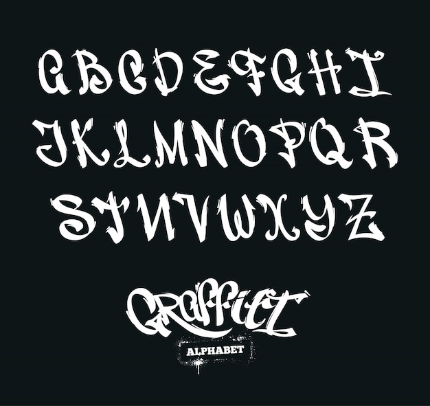 Бесплатное векторное изображение Граффити-алфавит