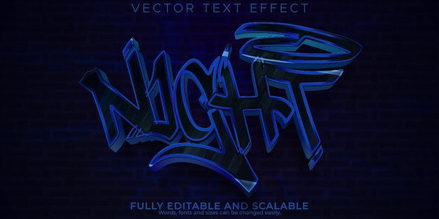 Vettore gratuito graffiti effetto testo spray modificabile e stile di testo di vernice