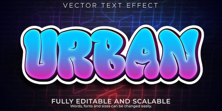 Free Vector graffiti text effect, editable spray and street text style