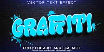 Free vector graffiti text effect editable spray and street text style