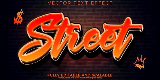 Free vector graffiti text effect editable spray and street text style