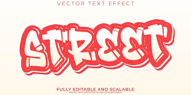Vettore gratuito spray modificabile effetto testo graffiti e stile testo stradale