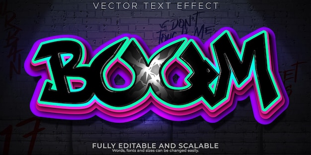 Free vector graffiti text effect editable spray and street text style