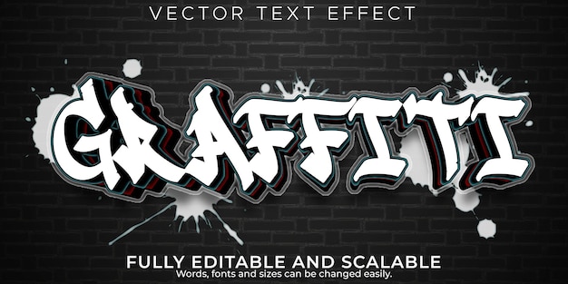 Graffiti text effect, editable street and urban text style
