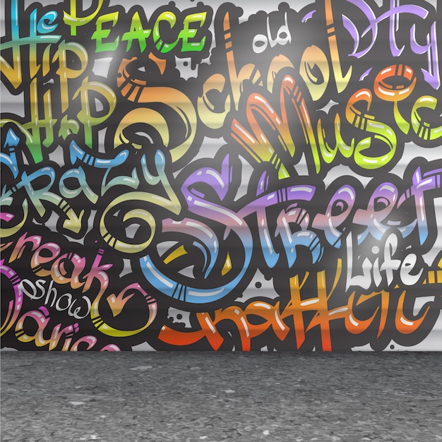 Free vector graffiti wall background