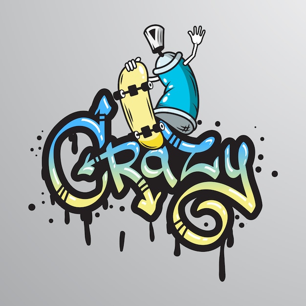 Free vector graffiti word character print